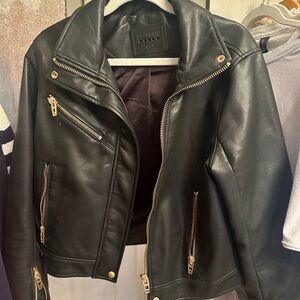 Women's Black Faux leather Jacket